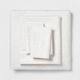 Threshold-82165083 Threshold 400 Thread Count Cotton Sateen 4pc Sheet Set Wrinkle-resistant