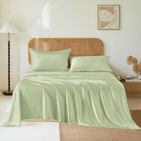 Thxsilk 351477844257 Luxury Mulberry Silk Bed Sheets Set - 4pcs King Mint Green Thxsilk 351477844257 Luxury Mulberry Silk Bed Sheets Set - 4pcs King Mint Green