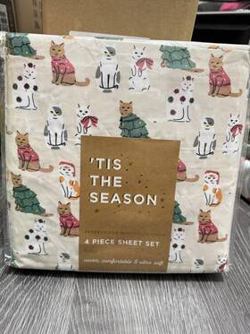 Tis The Season 889459562594 Fttis Christmas Full Size Sheet Set Cats Sweaters Hats Bows Trees Cute Tis The Season 889459562594 Fttis Christmas Full Size Sheet Set Cats Sweaters Hats Bows Trees Cute