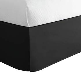 Toh24914blac02 Todays Home Classic Tailored Bed Skirt Dust Ruffle Cotton Blend Full Black