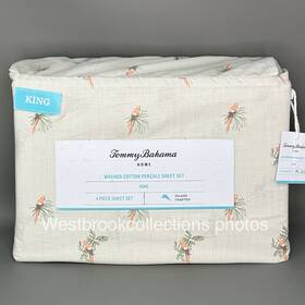 3532cs Tommy Bahama 4pc Macaw Forest King Sheet Set Tropical Parrot Cotton Percale New 3532cs Tommy Bahama 4pc Macaw Forest King Sheet Set Tropical Parrot Cotton Percale New