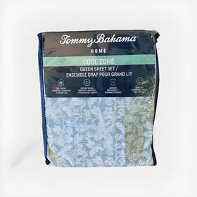 Tommy Bahama 883893776784 Cool Zone Koya Bay Sky Blue Queen Sheet Set Floral