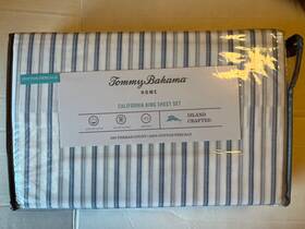 Tommy Bahama Home 883893898035 Cotton Percale California King Sheet Set Striped Soft New Tommy Bahama Home 883893898035 Cotton Percale California King Sheet Set Striped Soft New