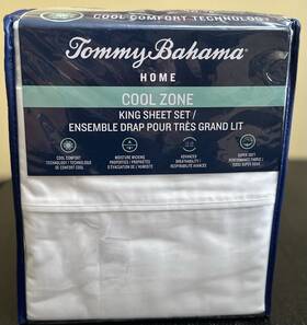 Ushsa01127389 Tommy Bahama 4-pc Cool Zone 200 Thread Deep White Cotton King Sheet Set New