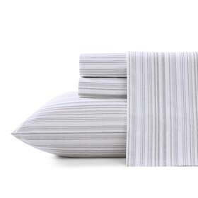 Ushsa01217745 Tommy Bahama King Sheet Set Kahanu Stripe Fully Elastic Cotton Gray 4-piece