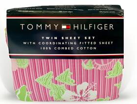 146711 Tommy Hilfiger Twin Sheet Set 2002 Pink Green Fish Bamboo New Tropical Beach 146711 Tommy Hilfiger Twin Sheet Set 2002 Pink Green Fish Bamboo New Tropical Beach