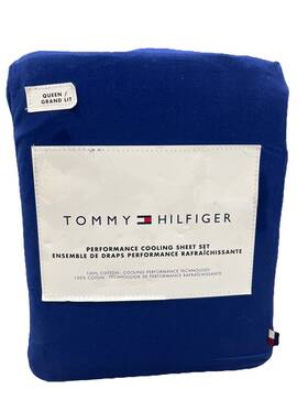 Tommy Hilfiger 199165036075 Home Queen Performance Cooling Sheet Set 100% Cotton Blue