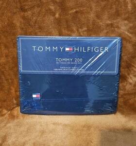 Tommy Hilfiger 651862099543 Vtg 98 200 Twin Flat Sheet Navy Cotton Thread Count New