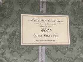 Tommy Hilfiger 651862278313 4pc Sommerville Green And White Queen Sheet Set Nip / Nos