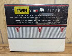 Tommy Hilfiger 651862297338 Lobsters With Stripes Twin Extra Long Sheet Set New Tommy Hilfiger 651862297338 Lobsters With Stripes Twin Extra Long Sheet Set New