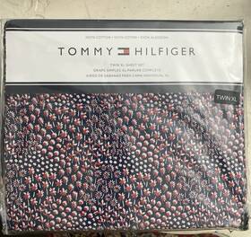 Tommy Hilfiger 766195315359 Twin Xl Sheet Set 3pc Blue Red 100% Cotton College Dorm Msrp 67