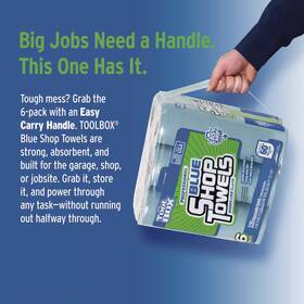 Toolbox 445004015095 6 Pack Blue Disposable Shop Towels 330ct Heavy Duty Garage Cleaning Rolls