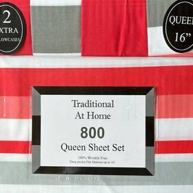 55510 Traditional At Home Transitional 6pc Queen Sheet Set Shades Of Orange Striped Pattern 55510 Traditional At Home Transitional 6pc Queen Sheet Set Shades Of Orange Striped Pattern