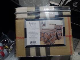 4033 Traditional At Home Style#4033 Queen Sheet Set Plaid Cotton Percale 4 Pillowcases Deep Poc 4033 Traditional At Home Style#4033 Queen Sheet Set Plaid Cotton Percale 4 Pillowcases Deep Poc