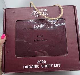 Tree Organic 008953711370 Organic- 2000 Sheet Set Solid Maroon Size Full 18 Inch Corners 4 Pc Tree Organic 008953711370 Organic- 2000 Sheet Set Solid Maroon Size Full 18 Inch Corners 4 Pc