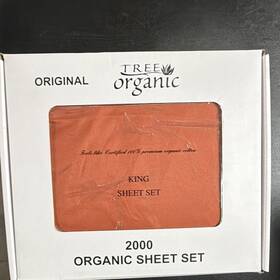 Tree Organic 652565201014 2000 King Sheet Set Orange Solid 100% Cotton Deep Fitted Tree Organic 652565201014 2000 King Sheet Set Orange Solid 100% Cotton Deep Fitted