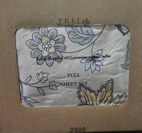 Rn157371 Tree Organic 2800 100% Cotton Full Sheet Set Floral And Nature Multicolor