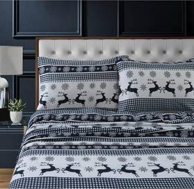 200gsmflss Tribeca Living 100% Cotton Flannel Sheet Set - 200 Gsm Queen Gingham Deer 200gsmflss Tribeca Living 100% Cotton Flannel Sheet Set - 200 Gsm Queen Gingham Deer