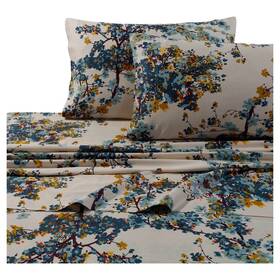 52554377 Tribeca Living Casablanca Deep Pocket Sheet Set King White And Green 300 Thread Count
