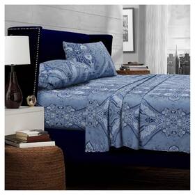 52563253 Tribeca Living Atlantis Deep Pocket Sateen Sheet Set Queen Blue 300 Thread Count 52563253 Tribeca Living Atlantis Deep Pocket Sateen Sheet Set Queen Blue 300 Thread Count