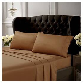 52583704 Tribeca Living Long Staple Cotton Sateen Deep Pocket Solid Sheet Set King 4pc Cafe 52583704 Tribeca Living Long Staple Cotton Sateen Deep Pocket Solid Sheet Set King 4pc Cafe