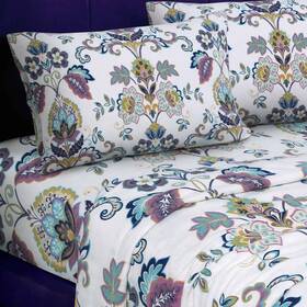 79587154 Tribeca Living King Printed Pattern Extra Deep Pocket 200 Gsm Flannel Sheet Set Abstract