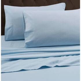 81444758 Tribeca Living King Heavyweight Flannel Solid Fitted Sheet Sky Blue