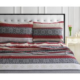 Tribeca Living 842941106164 Cozy And Ultra-soft Flannel Deep Pocket Sheet Set With Alpine Knit Full
