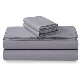 Tribeca Living 842941115500 Yarn Dyed 100% Cotton Queen Flannel Bed Sheet Set Velvety Soft