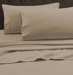 Tribeca Living 842941139216 Queen Luxury Solid Flannel Generous Size Flat Sheet Cashmere