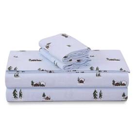 Tribeca Living 842941148355 Elsa Portuguese Cotton Flannel Extra Deep Pocket Sheet Set King