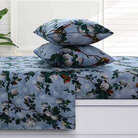 Tribeca Living 842941148379 Celina Floral Flannel Full Sheet Set Super Soft 100% Cotton Extra Deep Pock
