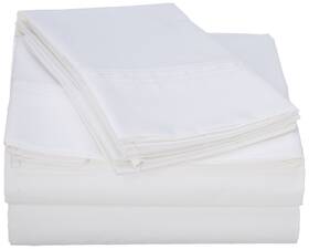 Tribeca Living 852661465359 Queen Bed Sheet Set Crisp And Smooth Egyptian Cotton Percale Solid Sheets An
