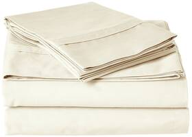 Tribeca Living 852661468947 California King Bed Sheet Set Crisp And Smooth Cotton Percale Solid Sheets A