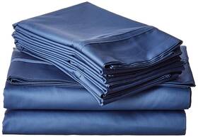 Tribeca Living 852661472555 King Bed Sheet Set Soft Egyptian Cotton Sateen Solid Sheets And Pillowcase S