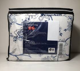Tribeca Living 852661473538 New Cotton Flannel Sheet Set - 200 Gsm California King Floral