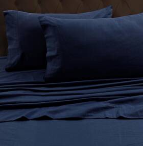 Fl170edsikifidb Tribeca Living King Luxury Solid Flannel Extra Fitted Sheet Dark Blue