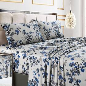 Lisb4psblibl Tribeca Living King Bed Sheet Set 300 Thread Count Cotton Sateen Floral Extra Deep Pockets 4p Lisb4psblibl Tribeca Living King Bed Sheet Set 300 Thread Count Cotton Sateen Floral Extra Deep Pockets 4p