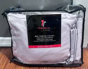 Tced4pssqula Tribeca Living 800 Thread Count Deep Pocket Sateen Sheet Set Queen Lavender