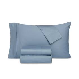 300tcorgblck Trident Everyday Home By 100% Organic 300 Tc Cotton Sheet Set -cal King - Blue