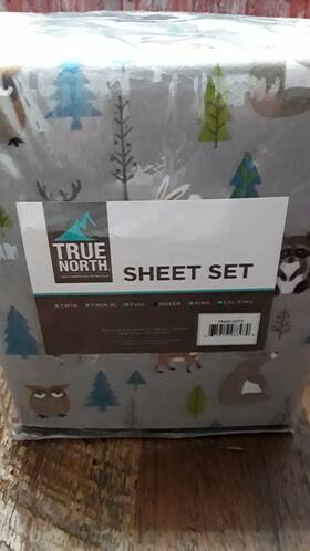 True North 675716983970 Sheet Set- Size Queen-woodland Animals