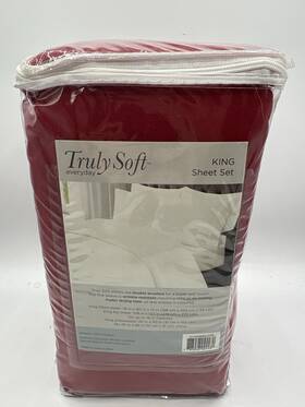 Truly Soft Everyday 783048024480 King Sheet Set Red Brand New In Package