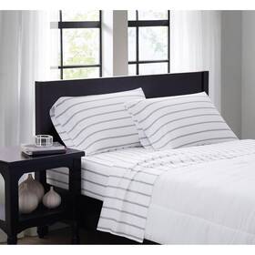 Ss3864wgtw-4700 Truly Soft Everyday Twin Microfiber Sheet Pillowcase Set - Ticking Stripe C