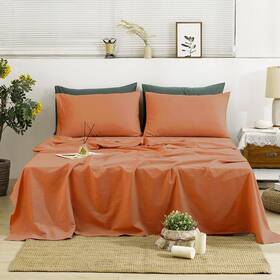 Tumei 717577222314 Linen Sheets Queen Size 100% Washed French Set 4pcs Bedding S