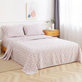 B0c8tr3l67 Udeal King Size Sheet Set 4 Pieces - Soft Floral Sheets Microfiber Flower K Inch
