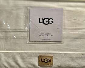 Ugg 008889006717 Cotton Snow White Iona Twin Sheet Set 300 Thread Count Brand New