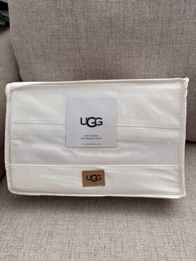 Ugg 008889141814 100% Cotton Bright White Cal King Sheet Set 300 Thread Count