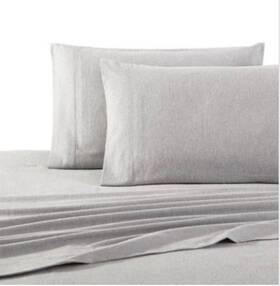 Ugg Australia 008889016297 Brand New Flannel Queen Sheet Set In Heatherd Gray