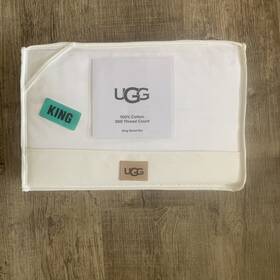 Ugg Australia 008889141807 King Sheet Set White 300 Thread Count Oeko Tex