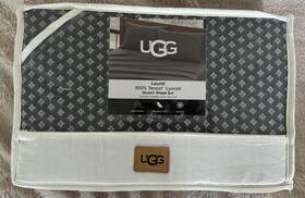 Ugg Australia 008889331154 Queen Sheet Set Laurel Diamond Ocean 100% Tencel Lyocell Nwt Cooling Neww